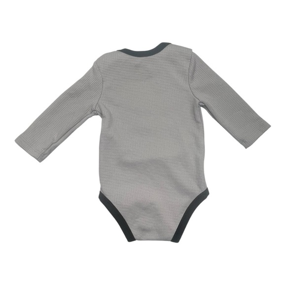 Nike baby Gray and Neon Yellow Bodysuit DRI-FET 3M “New to the Team” print - Picture 3 of 4